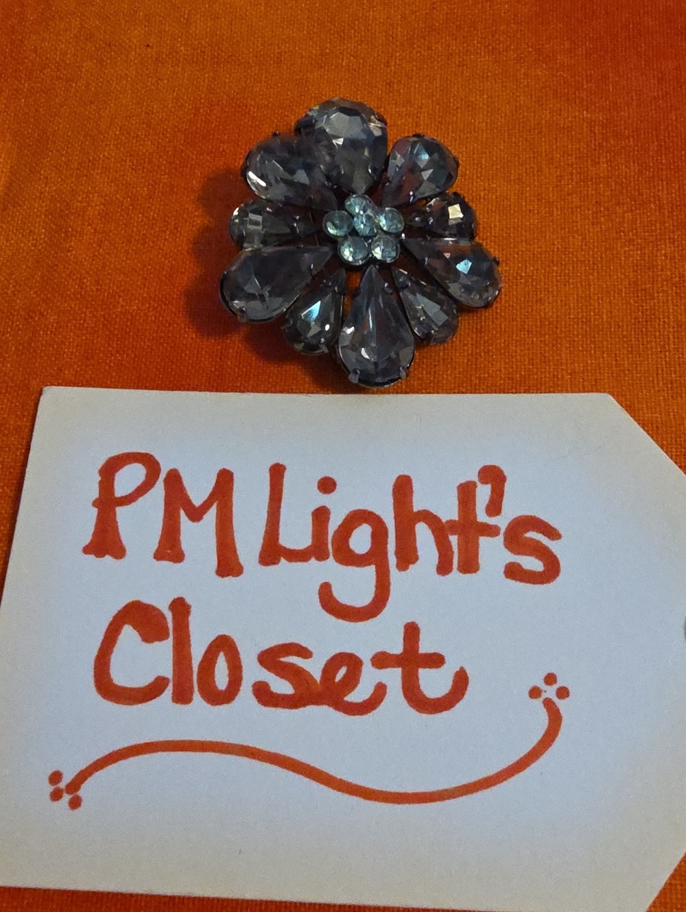 Vintage-Style Green Gray Crystal Flower Brooch